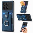 For Xiaomi Poco X6 Pro Retro Skin-feel Ring Card Wallet Phone Case(Blue) - 1