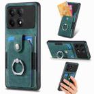 For Xiaomi Poco X6 Pro Retro Skin-feel Ring Card Wallet Phone Case(Green) - 1