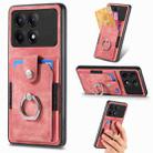 For Xiaomi Poco X6 Pro Retro Skin-feel Ring Card Wallet Phone Case(Pink) - 1