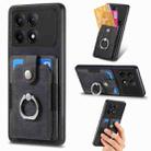 For Xiaomi Poco X6 Pro Retro Skin-feel Ring Card Wallet Phone Case(Black) - 1