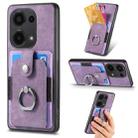 For Xiaomi Redmi Note 13 Pro 4G Retro Skin-feel Ring Card Wallet Phone Case(Purple) - 1