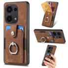 For Xiaomi Redmi Note 13 Pro 4G Retro Skin-feel Ring Card Wallet Phone Case(Brown) - 1