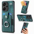 For Xiaomi Redmi Note 13 Pro+ Retro Skin-feel Ring Card Wallet Phone Case(Green) - 1