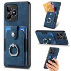 For Realme C53 4G Retro Skin-feel Ring Multi-card Wallet Phone Case(Blue) - 1