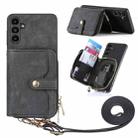 For Samsung Galaxy A24 4G Crossbody Multi-function Zipper Wallet Phone Case(Black) - 1