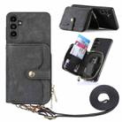For Samsung Galaxy A54 5G Crossbody Multi-function Zipper Wallet Phone Case(Black) - 1