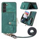 For Samsung Galaxy S23+ 5G Crossbody Multi-function Zipper Wallet Phone Case(Green) - 1