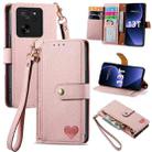 For Xiaomi Redmi K60 Ultra Love Zipper Lanyard Leather Phone Case(Pink) - 1