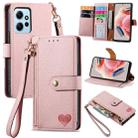 For Xiaomi Redmi Note 12 4G Love Zipper Lanyard Leather Phone Case(Pink) - 1