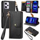 For Xiaomi Redmi Note 12 Pro 5G Love Zipper Lanyard Leather Phone Case(Black) - 1