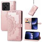 For Xiaomi Redmi K60 Ultra Mandala Flower Embossed Leather Phone Case(Rose Gold) - 1