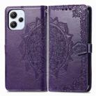 For Xiaomi Redmi 12 5G Mandala Flower Embossed Leather Phone Case(Purple) - 2