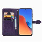 For Xiaomi Redmi 12 5G Mandala Flower Embossed Leather Phone Case(Purple) - 3