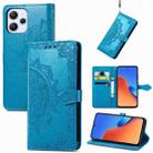 For Xiaomi Redmi 12 5G Mandala Flower Embossed Leather Phone Case(Blue) - 1