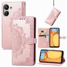 For Xiaomi Redmi 13C Mandala Flower Embossed Leather Phone Case(Rose Gold) - 1