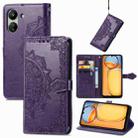 For Xiaomi Redmi 13C Mandala Flower Embossed Leather Phone Case(Purple) - 1