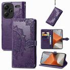For Xiaomi Redmi Note 13 Pro+ Mandala Flower Embossed Leather Phone Case(Purple) - 1