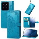 For Xiaomi 14 Mandala Flower Embossed Leather Phone Case(Blue) - 1