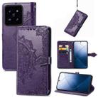 For Xiaomi 14 Pro Mandala Flower Embossed Leather Phone Case(Purple) - 1