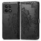 For Xiaomi Redmi K70 Pro Mandala Flower Embossed Leather Phone Case(Black) - 1