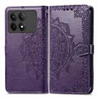 For Xiaomi Redmi K70E Mandala Flower Embossed Leather Phone Case(Purple) - 1