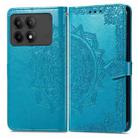 For Xiaomi Redmi K70E Mandala Flower Embossed Leather Phone Case(Blue) - 1