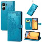 For Xiaomi Redmi 13C 5G Mandala Flower Embossed Leather Phone Case(Blue) - 1