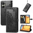 For Xiaomi Redmi 13C 5G Mandala Flower Embossed Leather Phone Case(Black) - 1