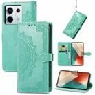 For Xiaomi Redmi Note 13 Pro Mandala Flower Embossed Leather Phone Case(Green) - 1