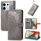For Xiaomi Redmi Note 13 Pro Mandala Flower Embossed Leather Phone Case(Grey) - 1