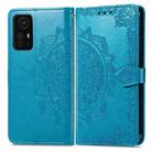 For Xiaomi Redmi Note 12S Mandala Flower Embossed Leather Phone Case(Blue) - 1