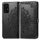 For Xiaomi Redmi Note 12S Mandala Flower Embossed Leather Phone Case(Black) - 1