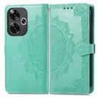 For Xiaomi Redmi Turbo 3 5G Mandala Flower Embossed Leather Phone Case(Green) - 1