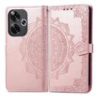 For Xiaomi Redmi Turbo 3 5G Mandala Flower Embossed Leather Phone Case(Rose Gold) - 1