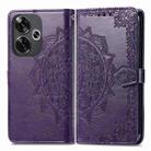 For Xiaomi Redmi Turbo 3 5G Mandala Flower Embossed Leather Phone Case(Purple) - 1