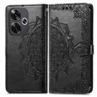 For Xiaomi Redmi Turbo 3 5G Mandala Flower Embossed Leather Phone Case(Black) - 1