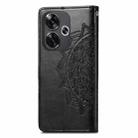 For Xiaomi Redmi Turbo 3 5G Mandala Flower Embossed Leather Phone Case(Black) - 3