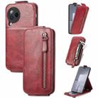 For Xiaomi Civi 3 Zipper Wallet Vertical Flip Leather Phone Case(Red) - 1