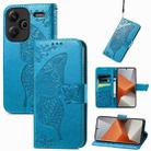 For Xiaomi Redmi Note 13 Pro+ Butterfly Love Flower Embossed Leather Phone Case(Blue) - 1