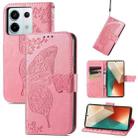 For Xiaomi Redmi Note 13 Pro Butterfly Love Flower Embossed Leather Phone Case(Pink) - 1