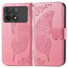 For Xiaomi Redmi K70 Butterfly Love Flower Embossed Leather Phone Case(Pink) - 1