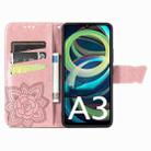 For Xiaomi Redmi A3 Butterfly Love Flower Embossed Leather Phone Case(Rose Gold) - 3