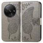 For Xiaomi Redmi A3 Butterfly Love Flower Embossed Leather Phone Case(Grey) - 2