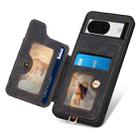 For Google Pixel 8a Retro Skin-feel Ring Multi-card RFID Wallet Phone Case(Black) - 3