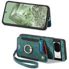 For Google Pixel 8a Retro Skin-feel Ring Multi-card RFID Wallet Phone Case(Green) - 2