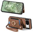 For Google Pixel 8a Retro Skin-feel Ring Multi-card RFID Wallet Phone Case(Brown) - 2