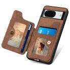 For Google Pixel 8a Retro Skin-feel Ring Multi-card RFID Wallet Phone Case(Brown) - 3