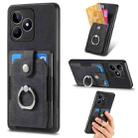 For Realme C35 4G Retro Skin-feel Ring Card Wallet Phone Case(Black) - 1