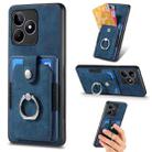 For Realme C35 4G Retro Skin-feel Ring Card Wallet Phone Case(Blue) - 1