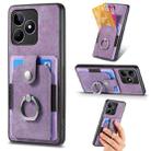 For Realme C35 4G Retro Skin-feel Ring Card Wallet Phone Case(Purple) - 1